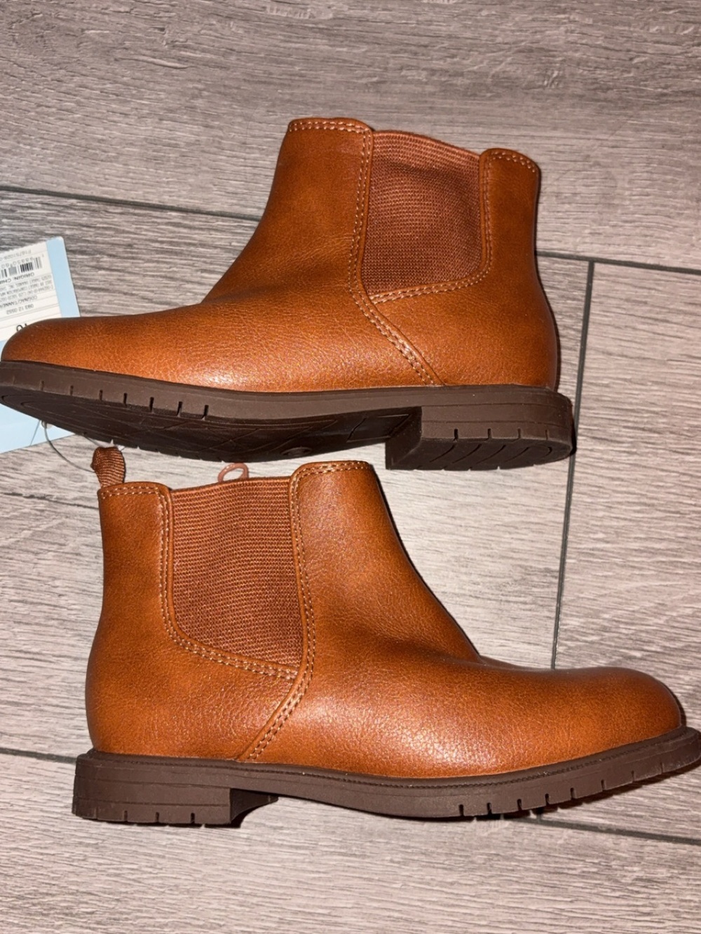Cat & Jack Kids Ankle Boots Faux Leather Brown Size 10 Cognac/Tanner New